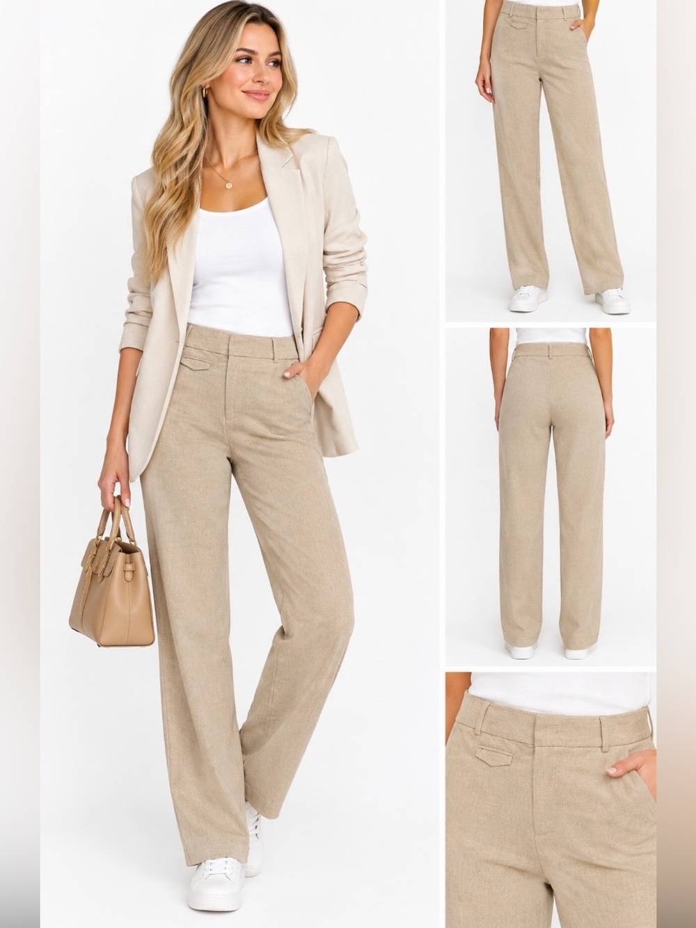 Banana Republic  classic women’s Beige Wide-Leg Corduroy Pants size 4